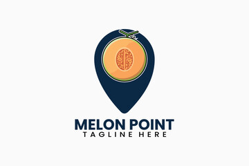 Flat modern melon pin point logo template vector illustration