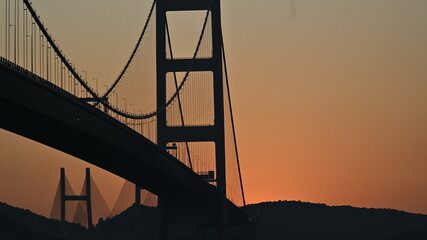 sunset Tsing Ma Bridge