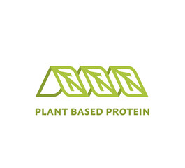 Plant based protein sign. Editable vector illustration