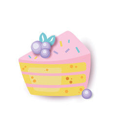 Birthday cake greetings card with copy space and white background
