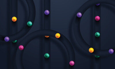 Background with realistic balls. Vector illustration