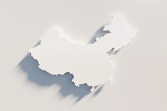 Extruded map of China  3d render