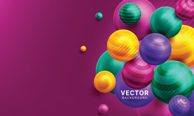 Colorful rainbow matte balls in different sizes