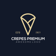 Luxury premium crepes logo illustration for your company