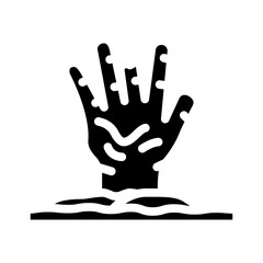 hand evil zombie glyph icon vector. hand evil zombie sign. isolated symbol illustration