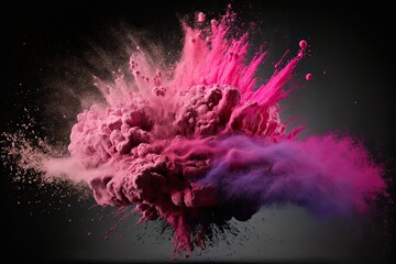 pink and purple colour burst, generative ai composite