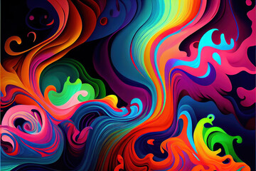 Abstract Art Artistic Background Bright Colors, Generative AI