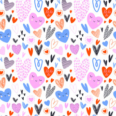 Seamless pattern with hearts. Vector  illustrations