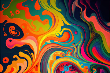Fototapeta na wymiar Abstract Art Rainbow Artistic Background Bright Colors, Generative AI