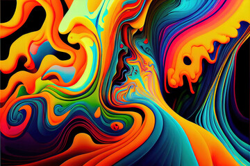Abstract Art Artistic Background Bright Colors, Generative AI