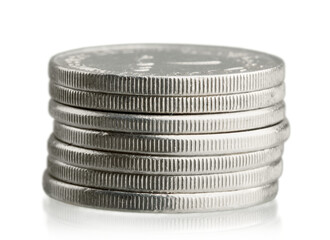Big stacks of metal Coins money