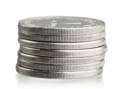 Big stacks of metal Coins money