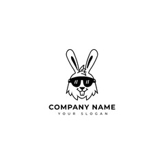 Obraz na płótnie Canvas Cool Bunny logo vector design template