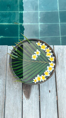 flowers on the pool