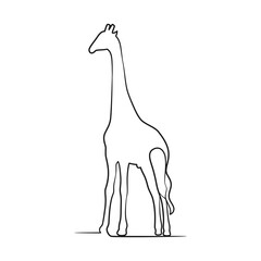 Giraffe continuous one line art design