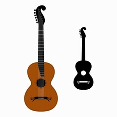 Viennese guitar fretted musical instrument with strings