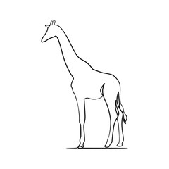 Giraffe continuous one line art design