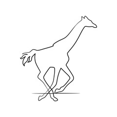 Giraffe continuous one line art design