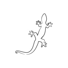 Lizard reptile continuous line art drawing