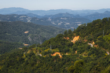 Northern Thailand Landscape. Beautiful view of hills and tropical forests from Doi Kio Lom Viewpoint,