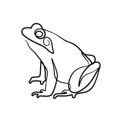 Frog continuous one line art drawing