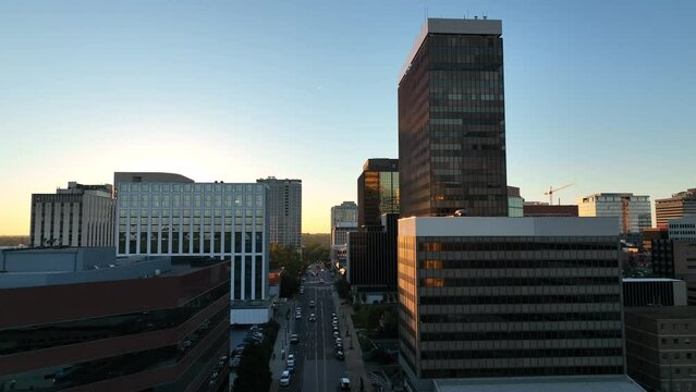 Misc City Buildings in Clayton, Missouri at sun down