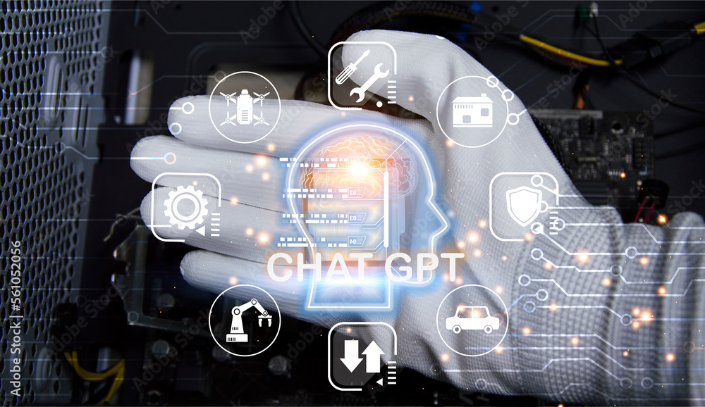 Poster concept, cpu, ai is used to control everything around, using artificial intelligence.