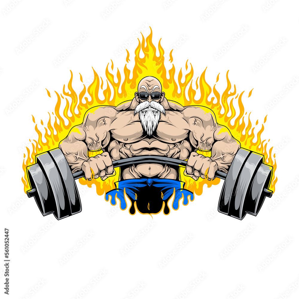 Wall mural Old gym anime Streetwear tshirt design PNG ready to print 