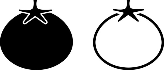Tomato, icon vector. Tomato icons in black color on a white background.