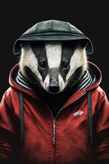 Badger wearing fashion urban streetwear..Generative AI - 561053290