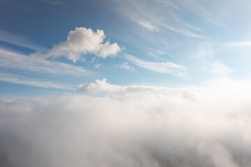 Fototapeta na wymiar Blue sky with clouds on a sunny day