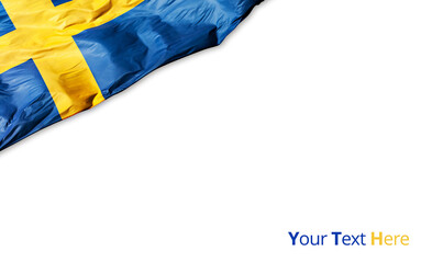 Swedish flag isolated on a white background.	
Space for your text.