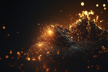 Abstract background with glowing particles. Generative AI