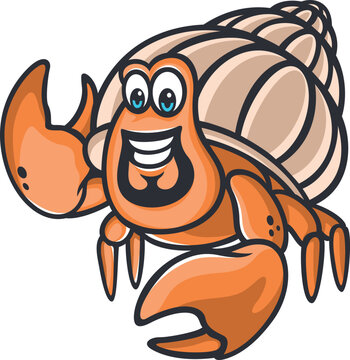 Hermit Crab Cartoon Character Design
