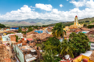 Fototapeta premium Panoramic view of the historical center of the Unesco Heritage Site Trinidad, Cuba, Caribbean