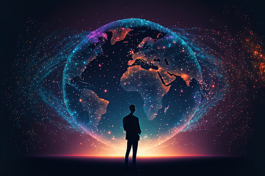 Global virtual internet world connection of metaverse technology - Generative AI
