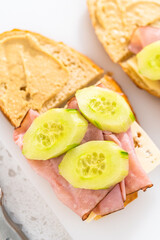 Ham, Cucumber, and Sprout Sandwich