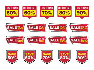 Discount sticker set in vector flat design