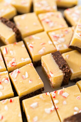 Homemade candy cane fudge