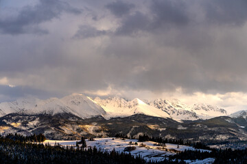 góry, tatry, zachód słońca , karpaty