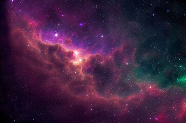 Night sky with Nebula and stars.Space background. Generative AI.
