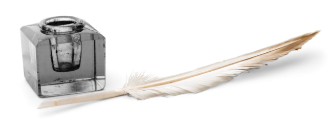 Bird Feather pen and black ink