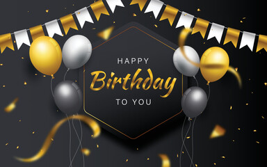 Luxury golden happy birthday background