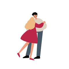 couple love clipart, dancing black people clip art, cute old couple, valentines day vector illustration in flat cartoon style