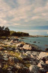 Fototapeta premium sunset on the coast in Sweden 
