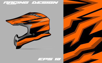 Racing helmet wrap decal and vinyl sticker design illustration.