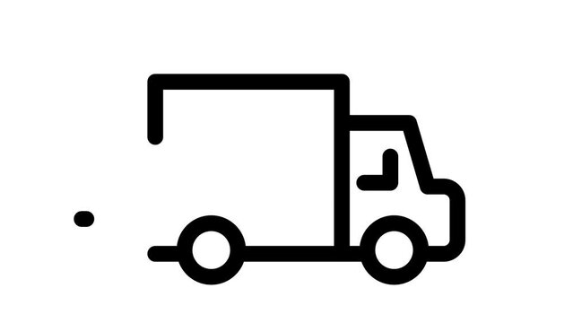 Animation of truck driving, Logistic, delivery, transportation icon