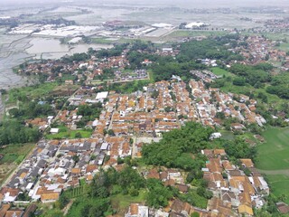 Abstract Defocused Blurred Background Stunning rural scenery on the edge of rice fields in the Cikancung area - Indonesia. Not Focus