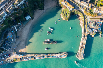 Newquay, Cornwall from the air in January 2023.