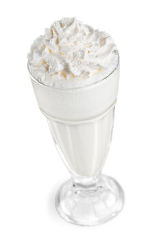 Tasty sweet milk shake in a glass